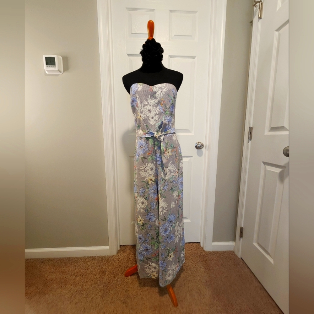 H&M strapless floral print jumper (all in one)